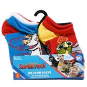 Wholesale - 10pk BOYS DC SUPER PETS LINE UP NS SOCKS SIZE 4-6, UPC: 193159198589